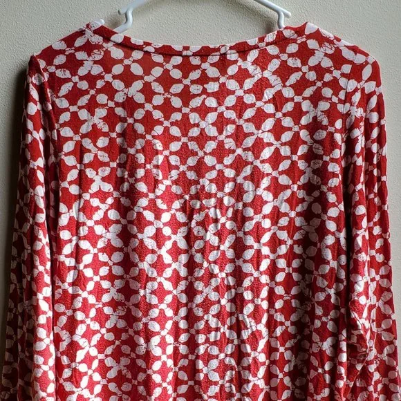MICHAEL Michael Kors Red & White Geometric Print Jersey Size Small - Picture 15 of 16